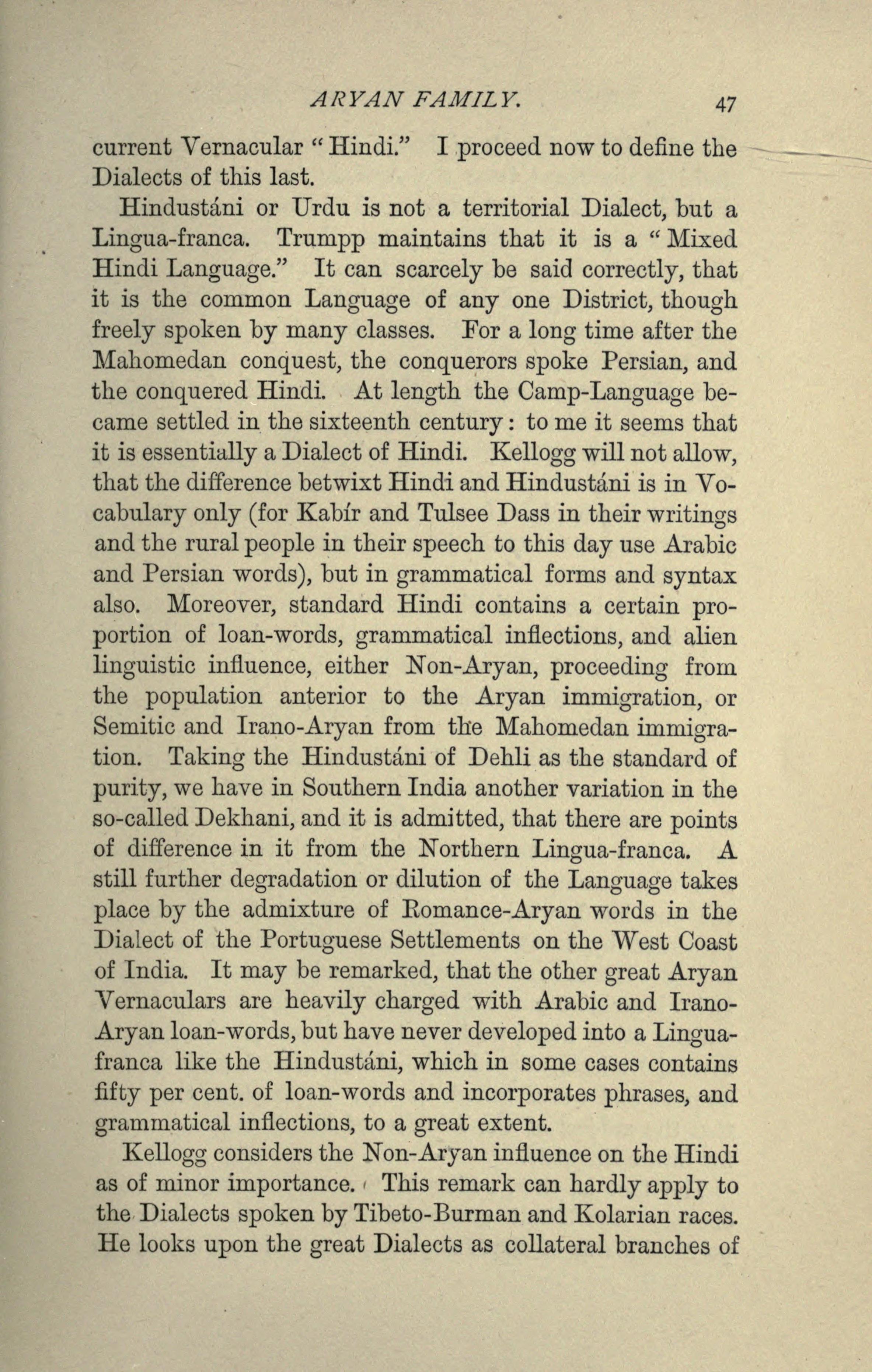 Cust, A Sketch of the Modern Languages of the East Indies (1878), p. 47, on 'the so-called Dekhani'
