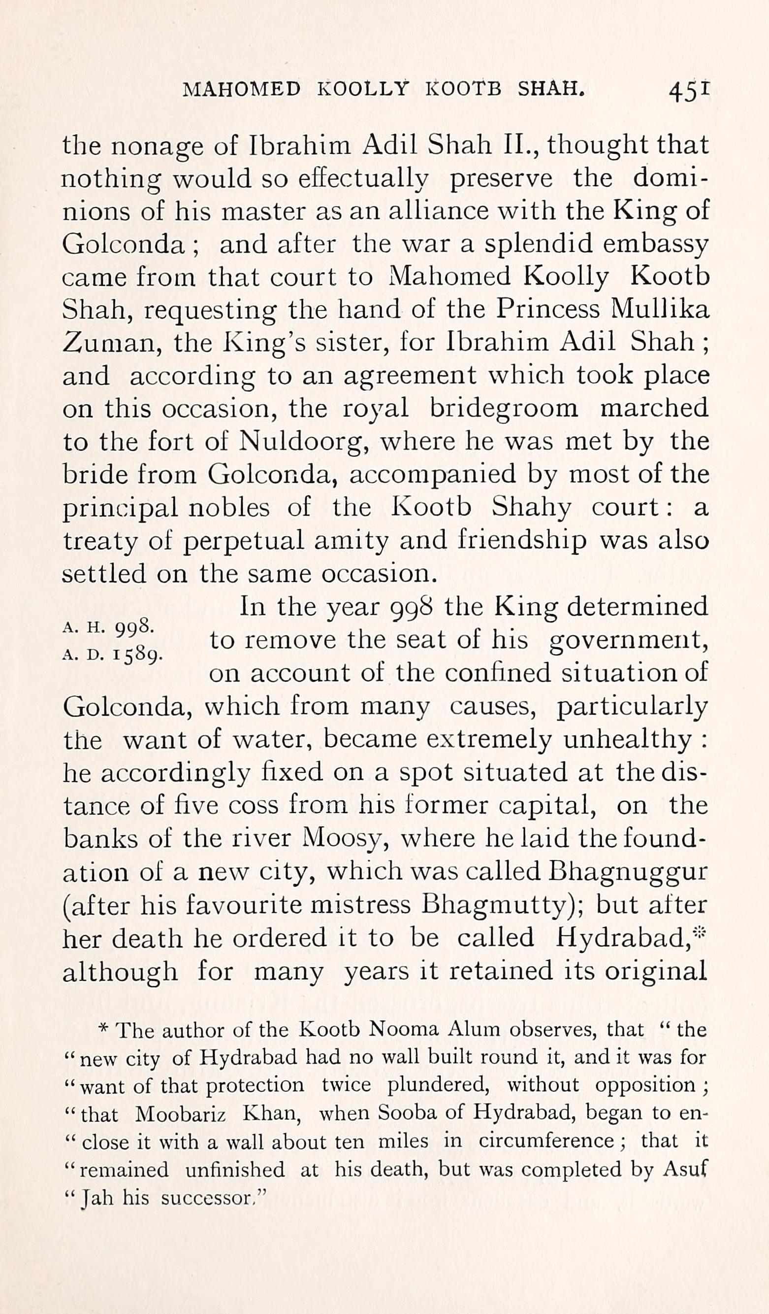 Page 451 of Briggs's appendix, giving the foundation of the new city and the post-mortem change of name.